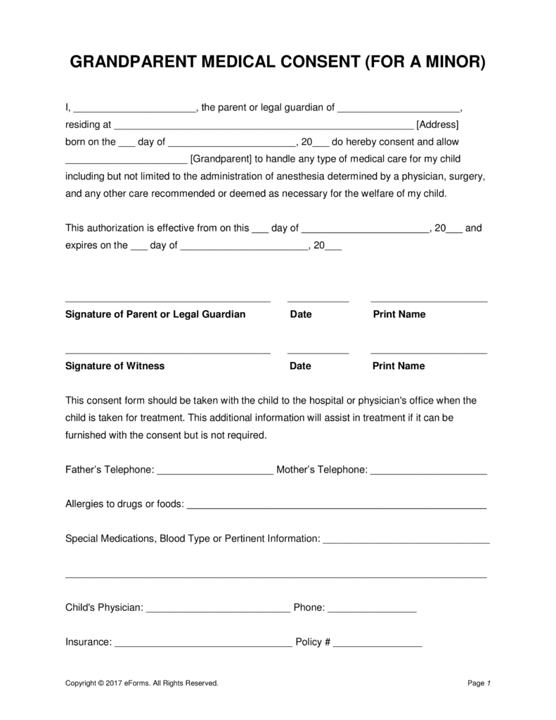 Medical Authorization Form For Children Images Medical Free Printable Child Medical Consent