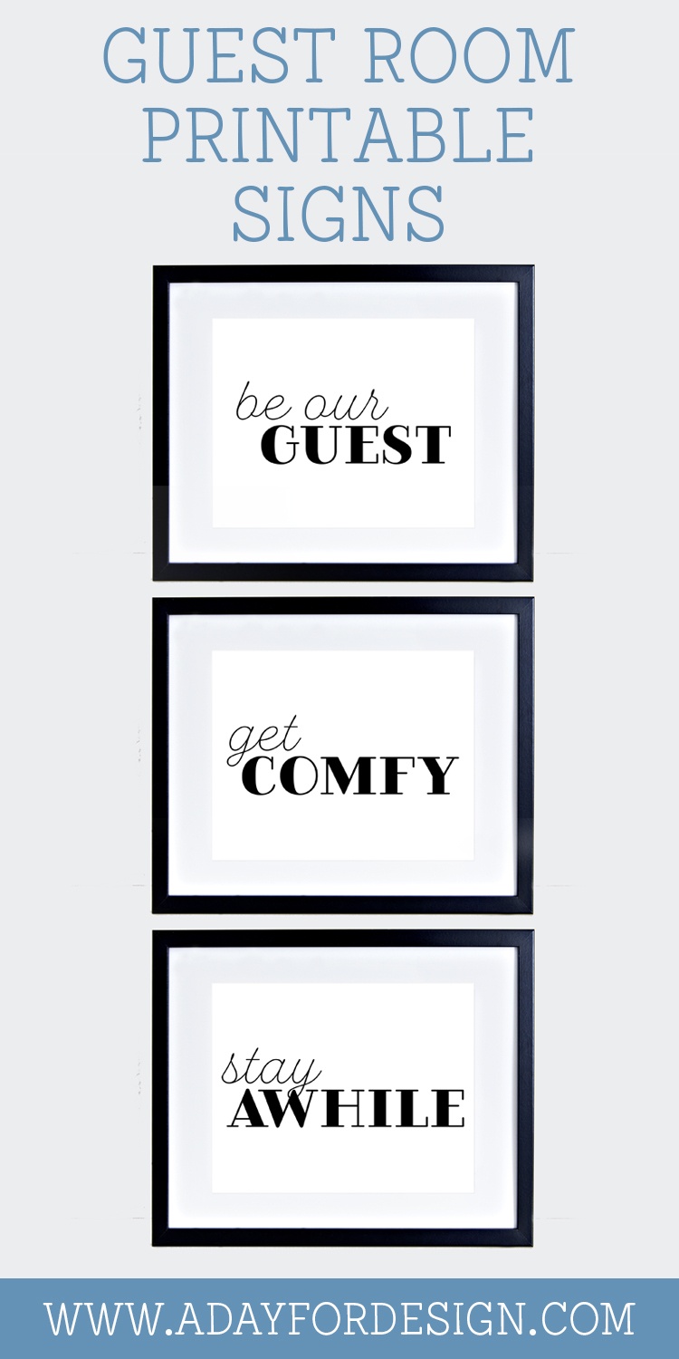 Guest Room Printable Signs: Be Our Guest, Get Comfy, And Stay Awhile - Free Printable Signs