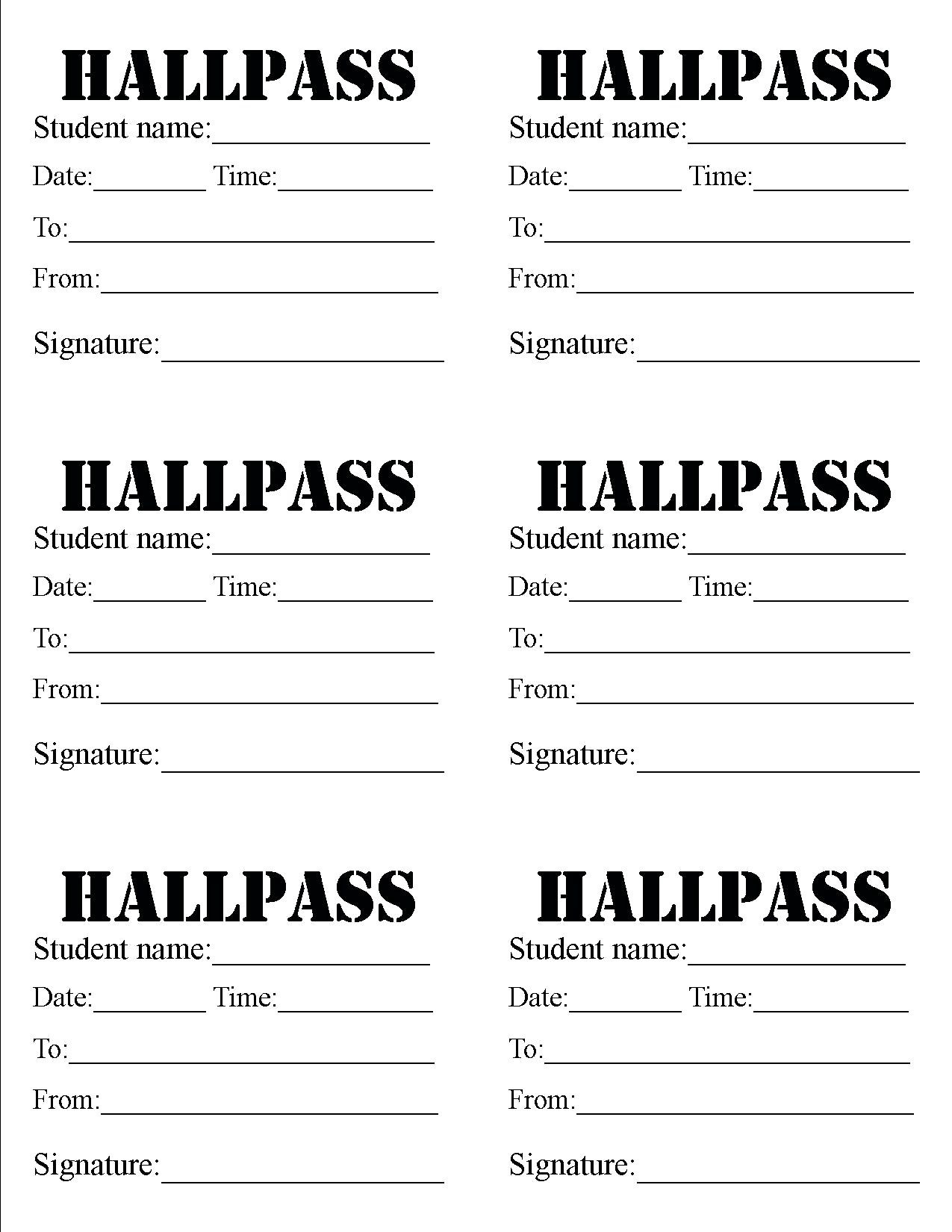 Hall Pass Template 10 Outrageous Ideas For Your Hall Pass - Free Printable Hall Pass Template