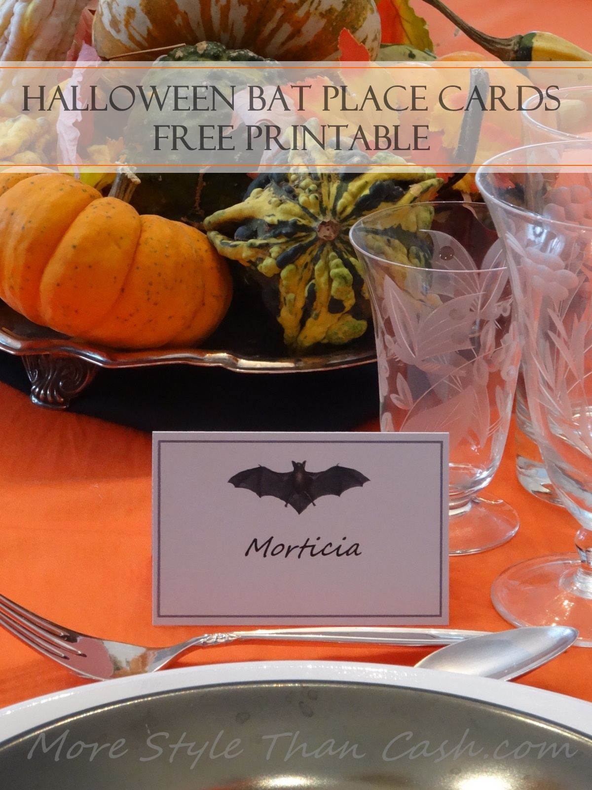 Halloween Bat Place Cards - Free Printable Halloween Place Cards
