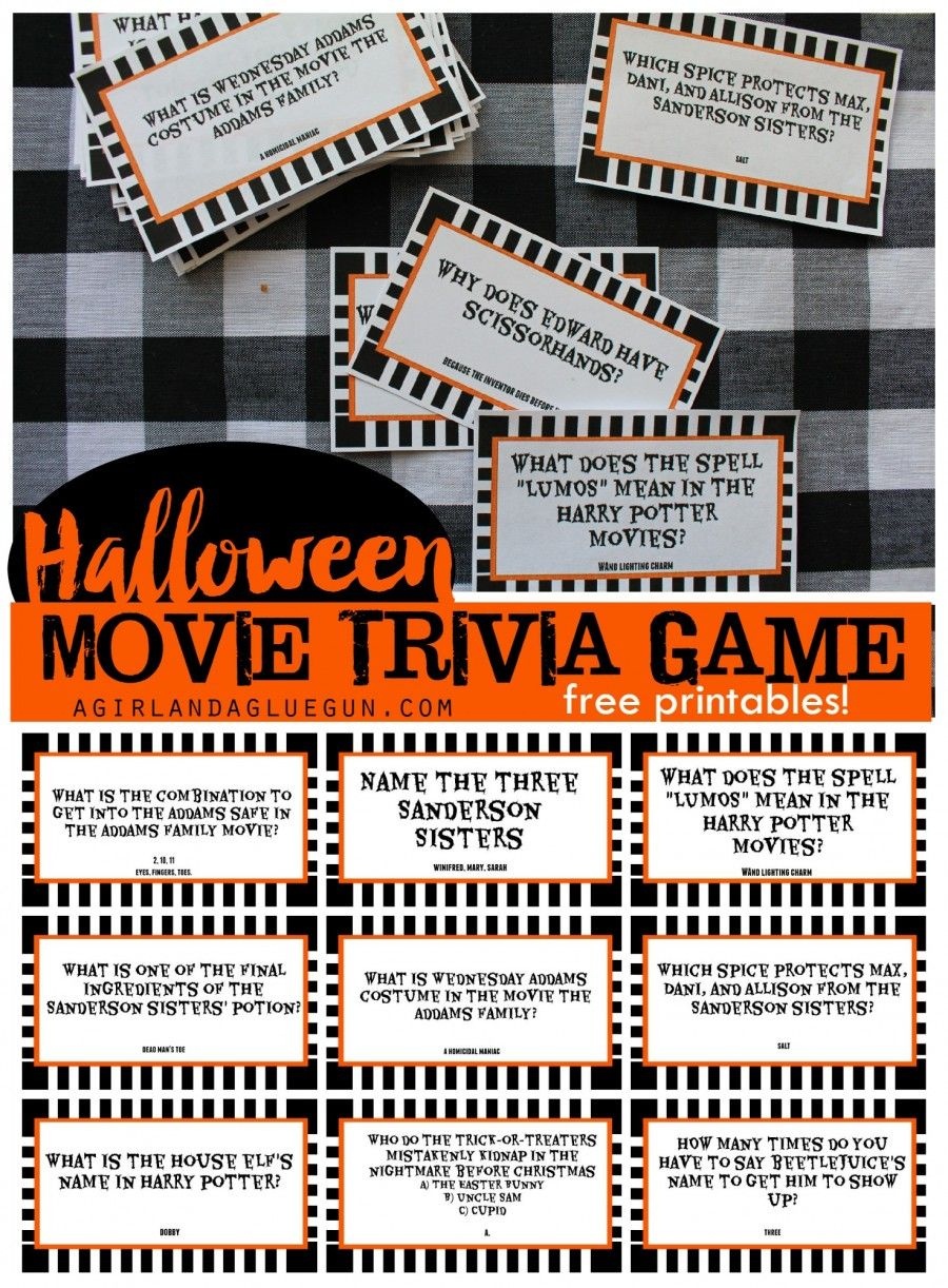 Halloween Trivia Game With Free Printables-Kids Version And Adult - Free Printable Halloween Party Games