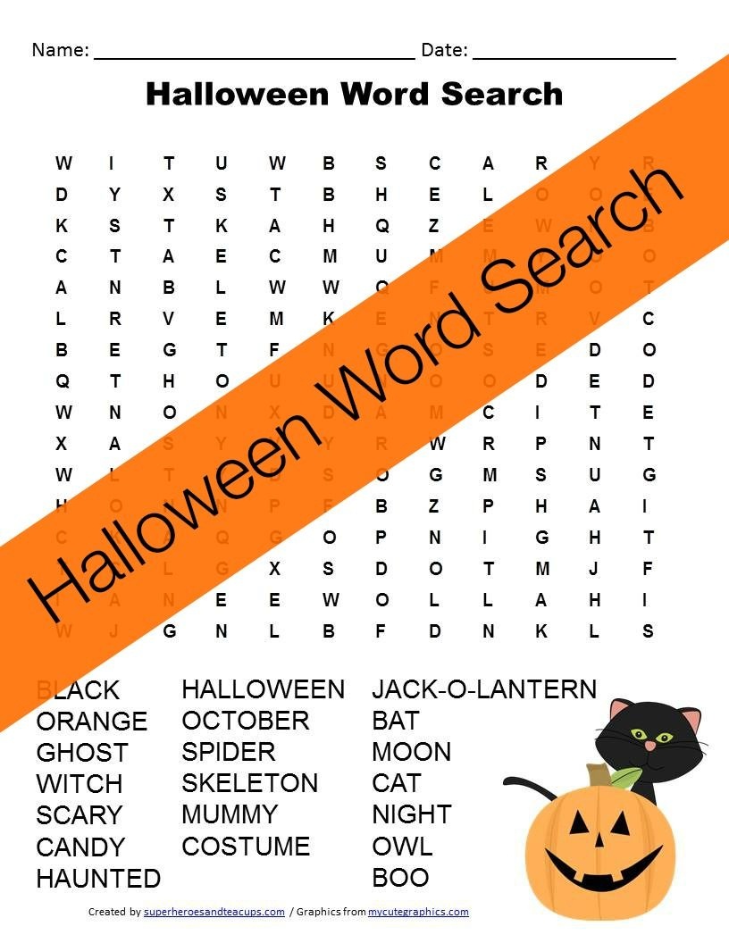 Halloween Word Search Free Printable | Happy Birthday Card - Free Printable Halloween Puzzles