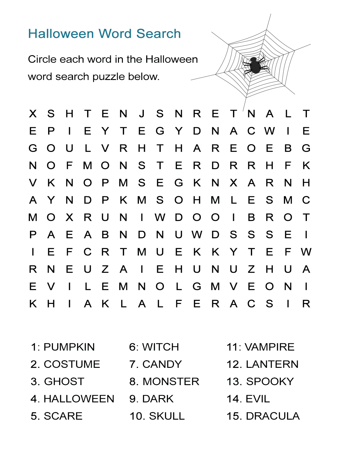 Halloween Word Search Puzzle: Find The Halloween Vocabulary In This - Halloween Puzzle Printable Free