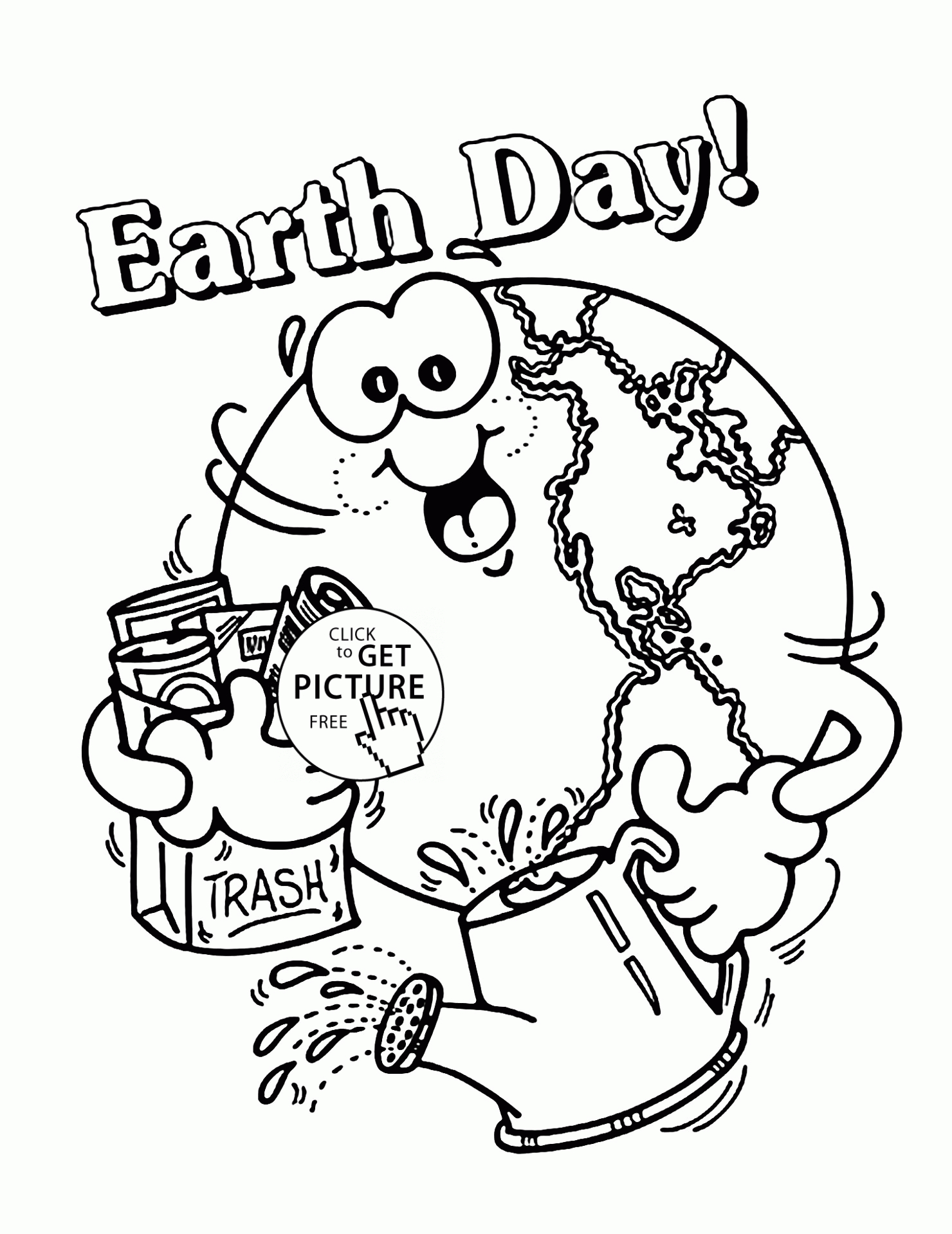 Happy Earth - Earth Day Coloring Page For Kids, Coloring Pages - Earth Coloring Pages Free Printable