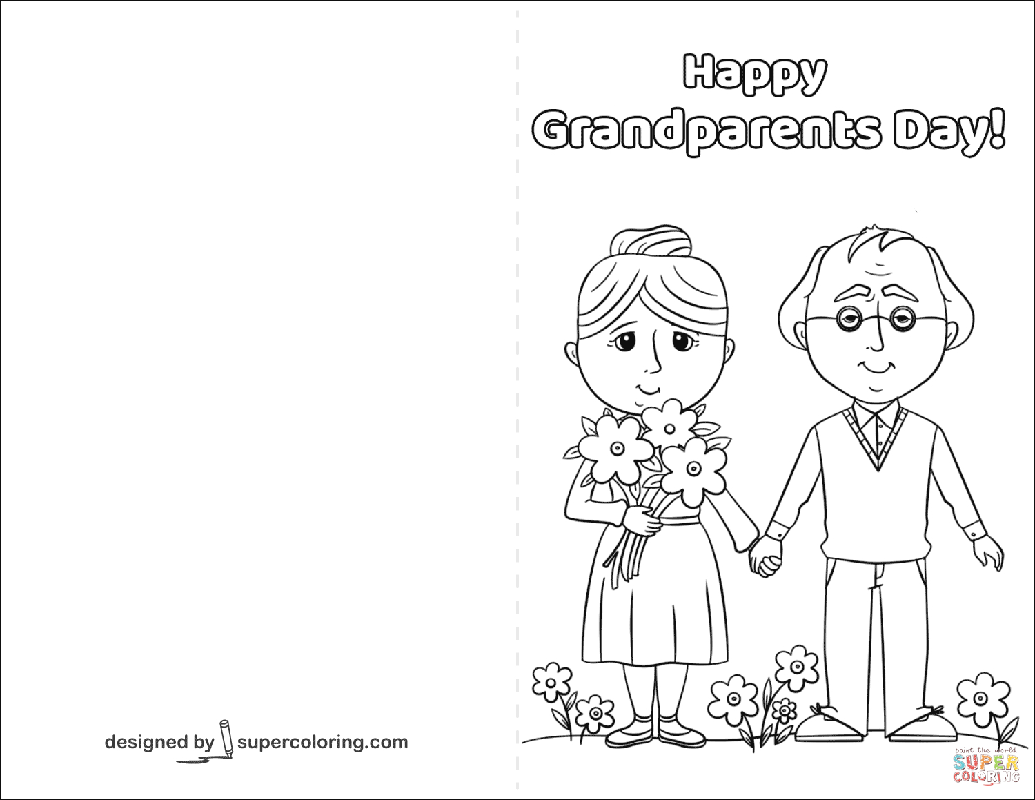 Happy Grandparents Day Card Coloring Page | Free Printable Coloring - Grandparents Day Cards Printable Free