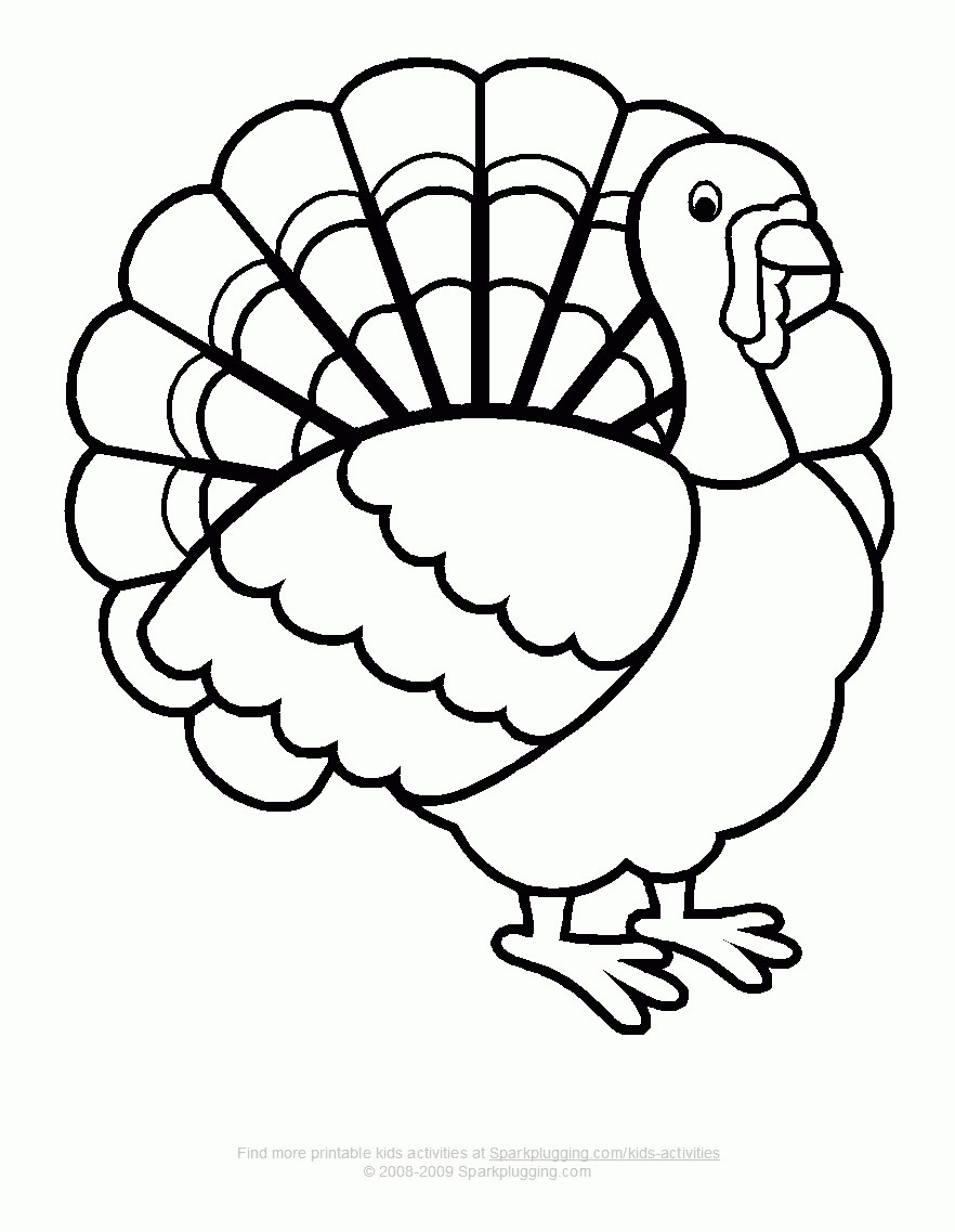 Happy Thanksgiving Turkey Coloring Page | Happy-Thanksgiving-Turkey - Free Printable Turkey Coloring Pages