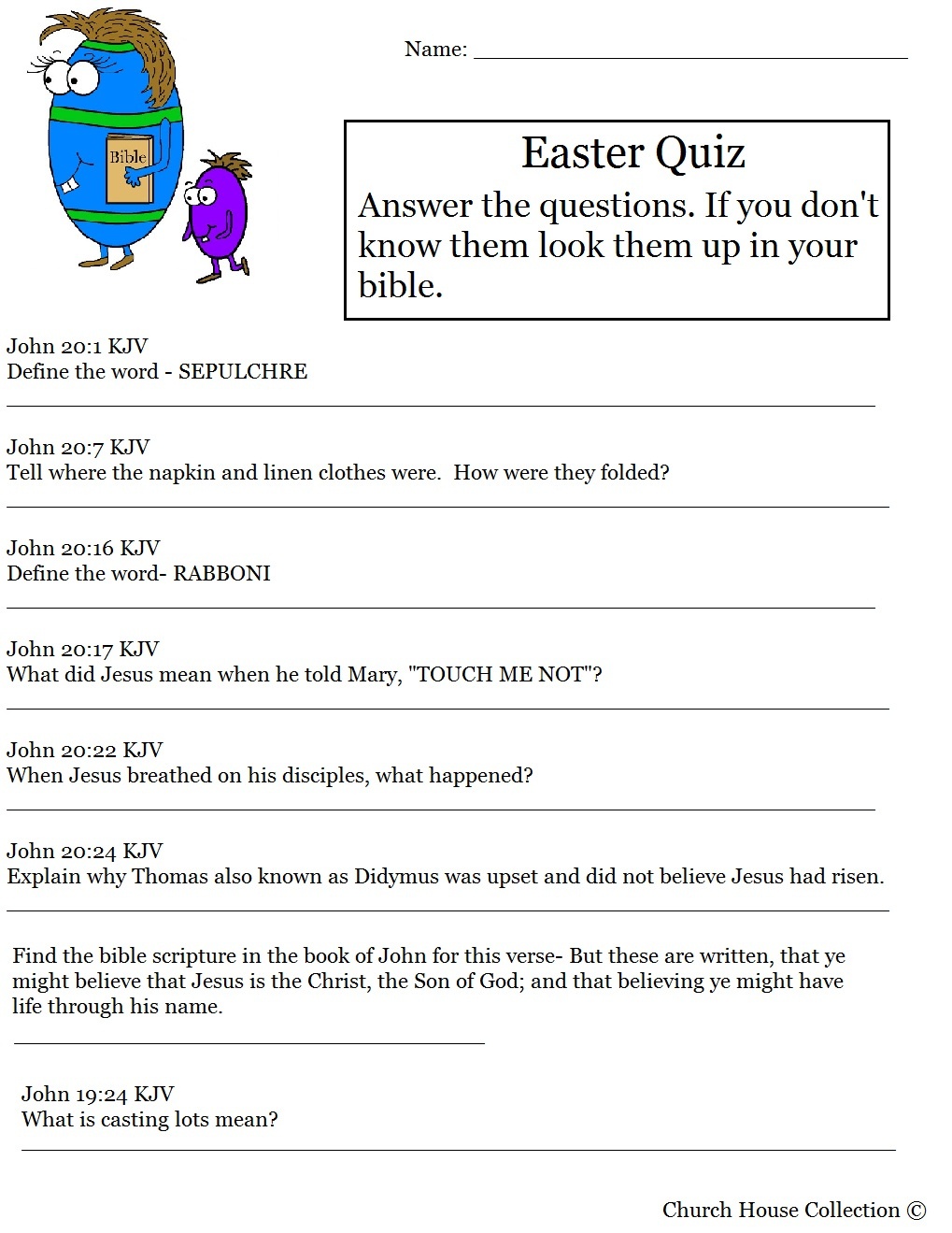 Hard Easter Quiz On Resurrection Of Jesus - Free Printable Bible Trivia For Adults