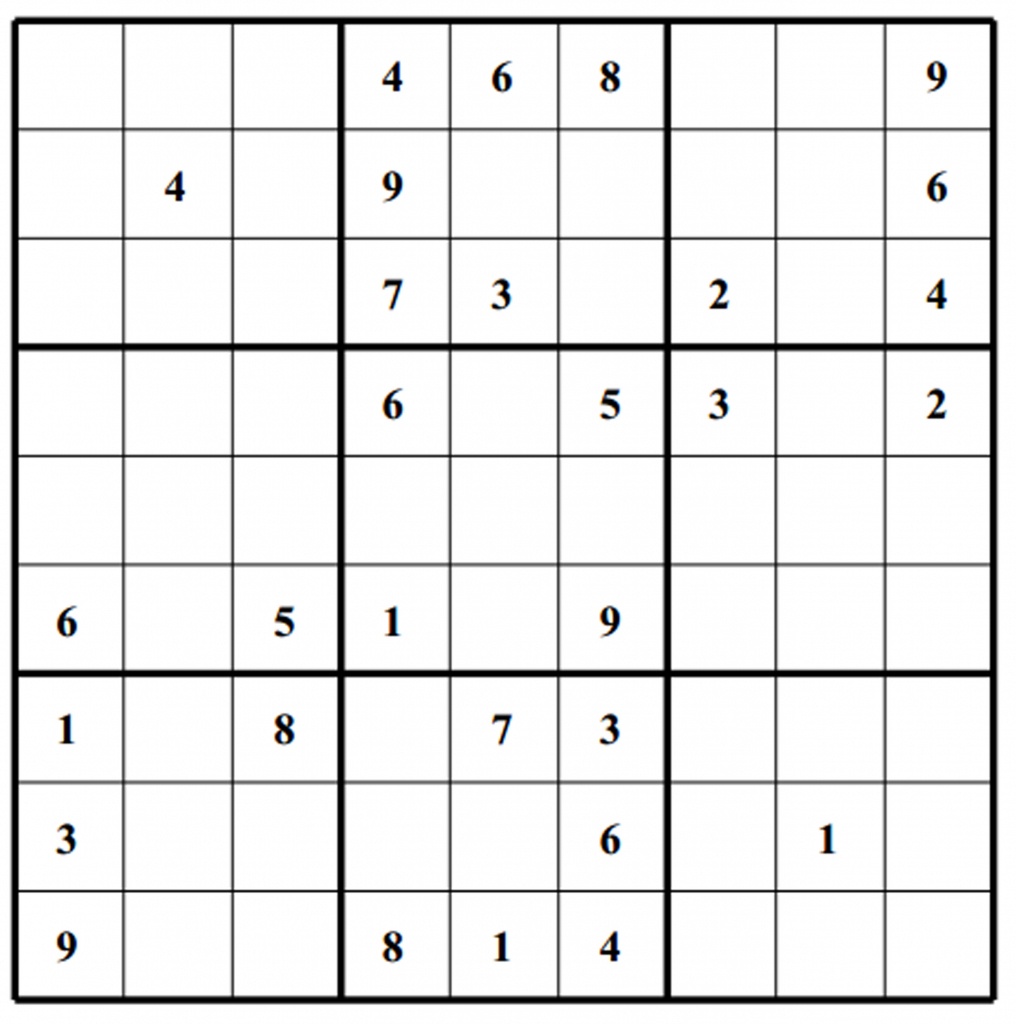 free printable sudoku