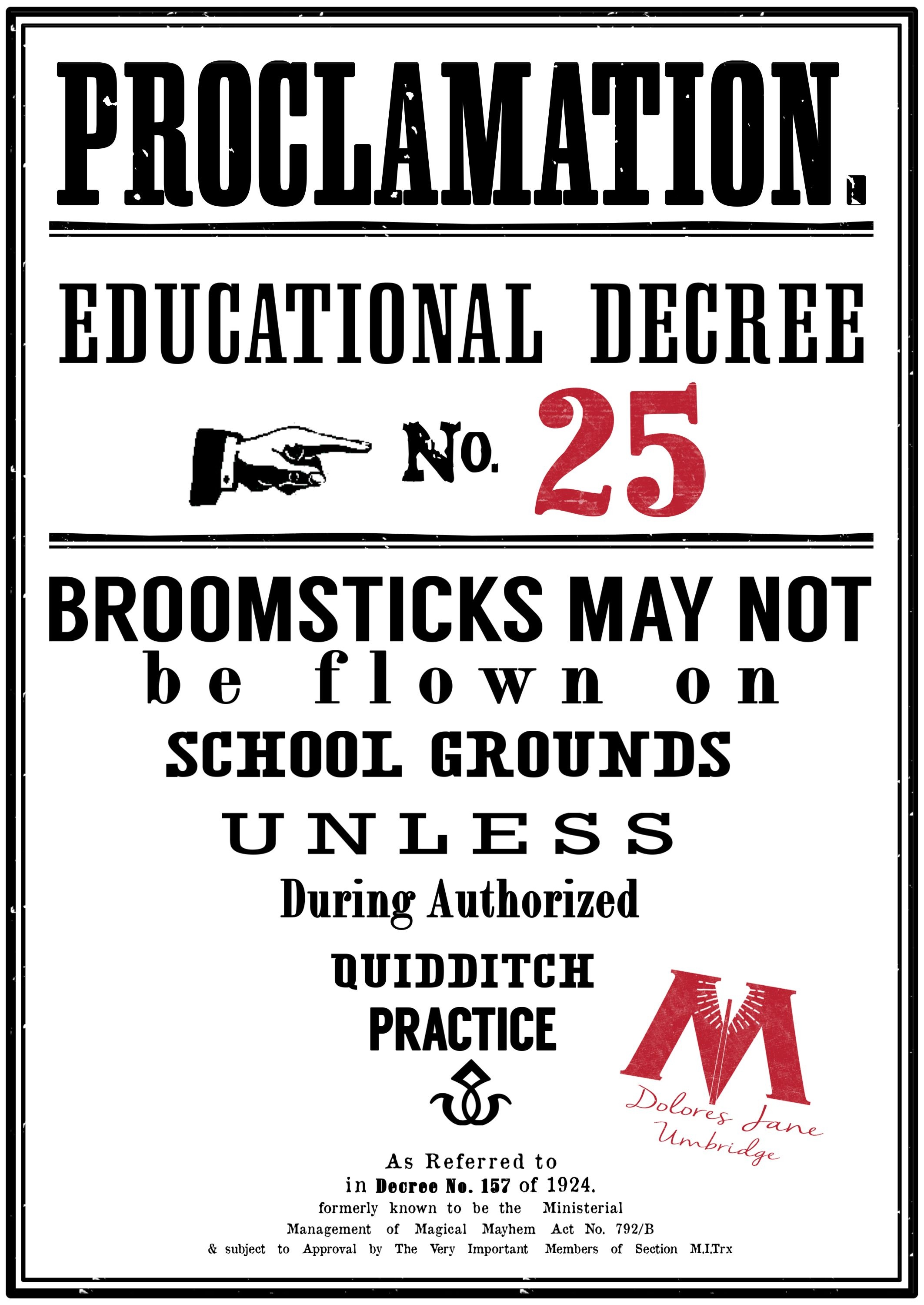 Harry Potter Educational Decrees {Free Printables} | Ellie&amp;#039;s First - Free Printable Harry Potter Posters