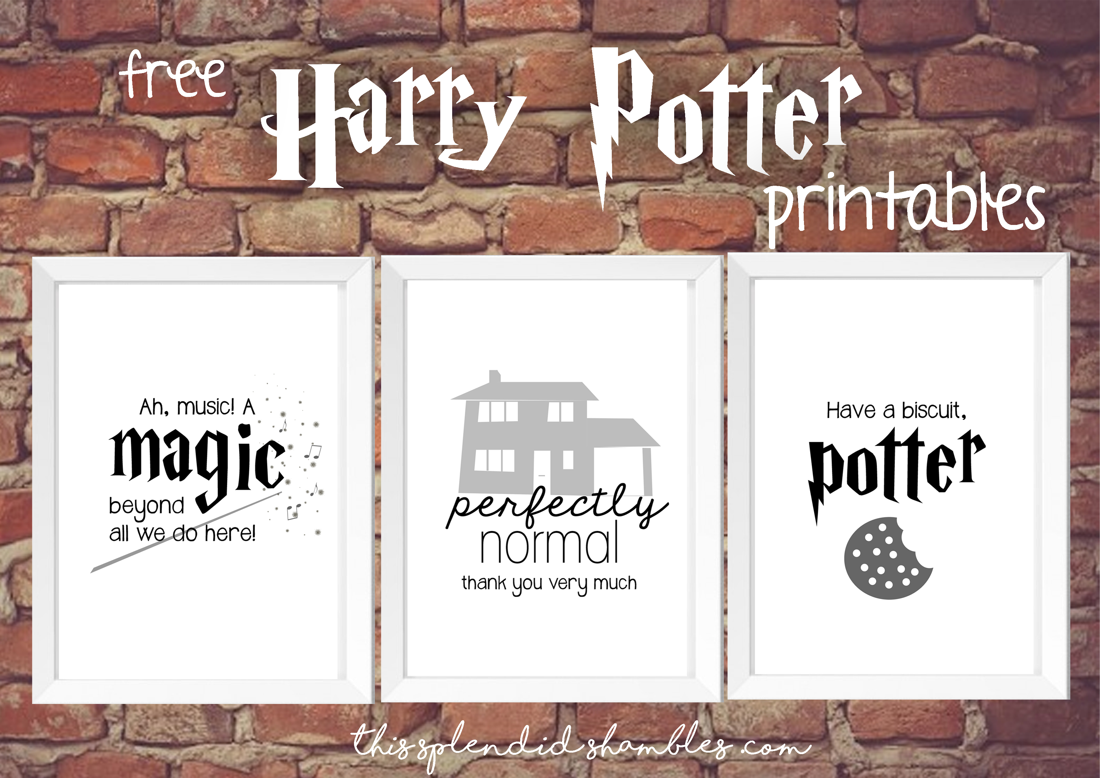 Harry Potter Week - 3 Free Printables - This Splendid Shambles - Free Printable Harry Potter Pictures