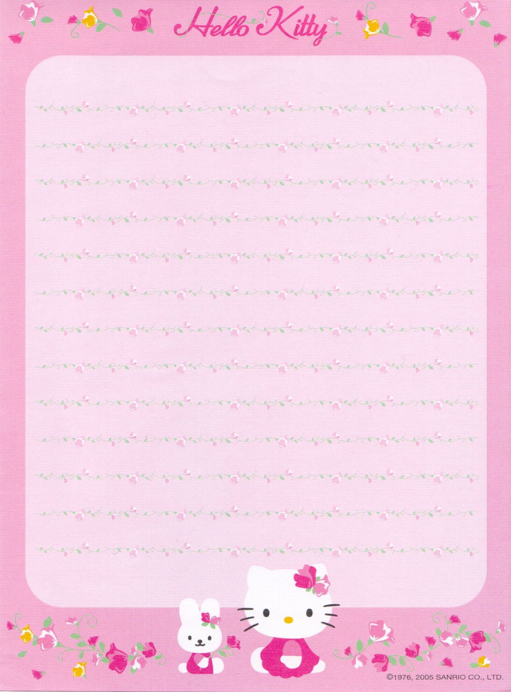 Hello Kitty | Borders,stationary,backgrounds | Hello Kitty, Writing - Free Printable Hello Kitty Stationery