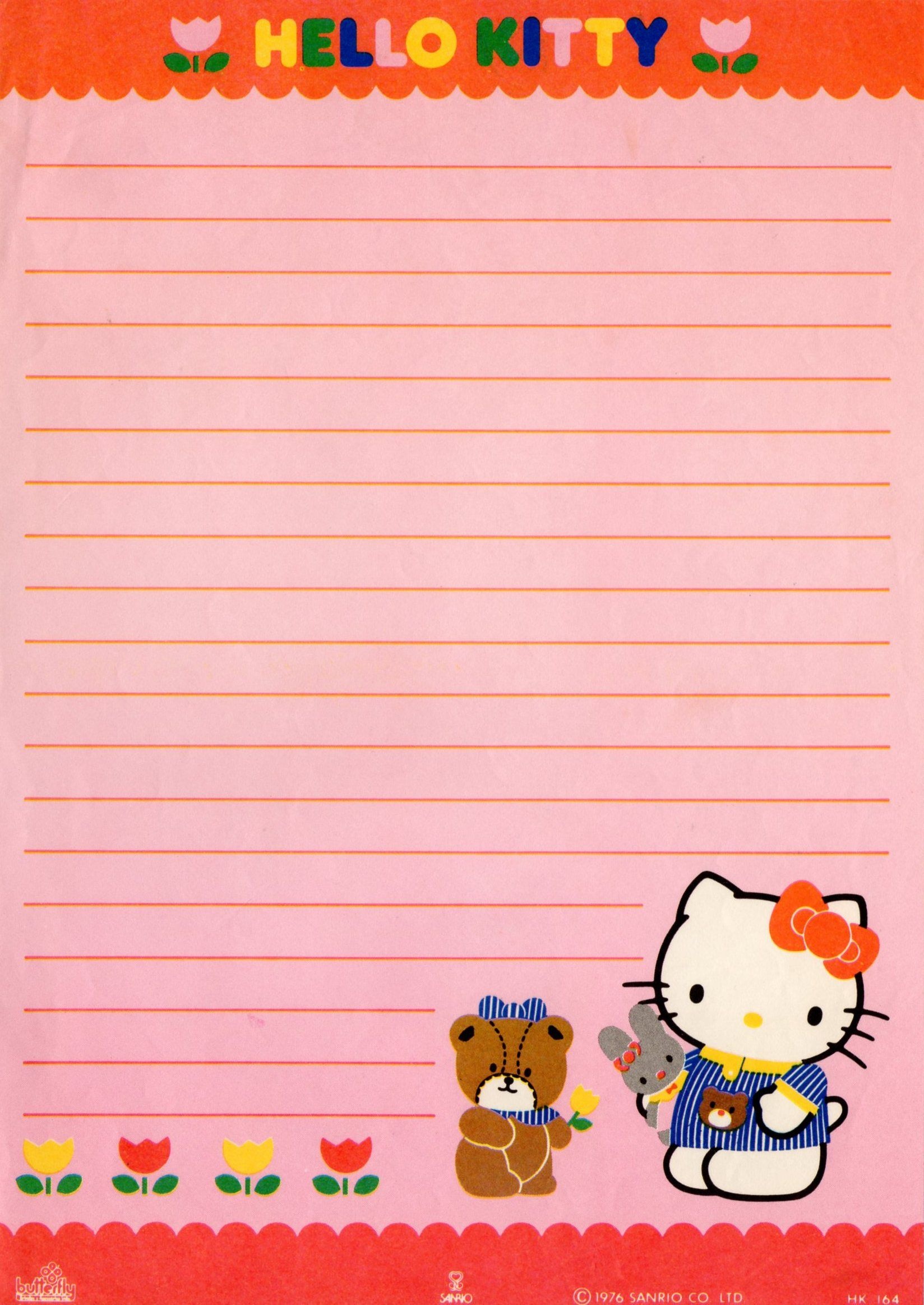 Hello Kitty Vintage Stationery Papel De Carta | Writing Paper - Free Printable Hello Kitty Stationery