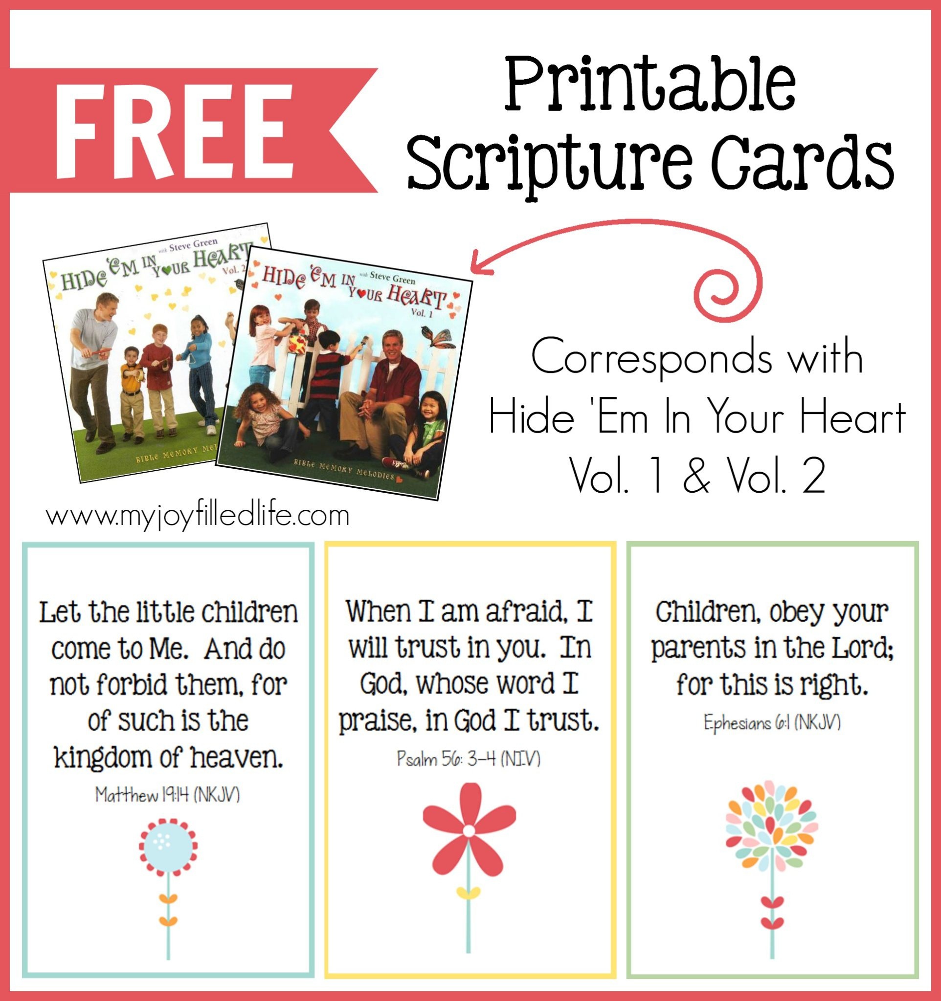 Hide &amp;#039;em In Your Heart Scripture Cards {Free Printable} - My Joy - Free Printable Bible Verse Cards