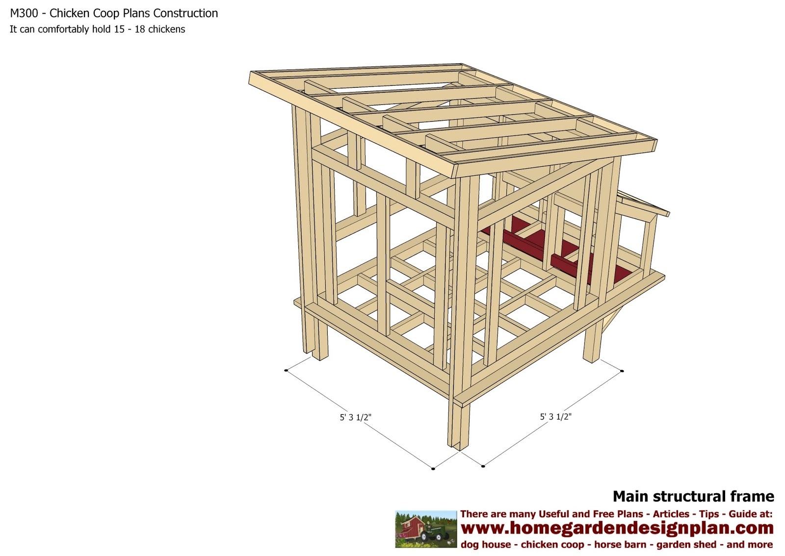 Home Garden Plans: M300 - Chicken Coop Plans - Chicken Coop Design - Free Printable Chicken Coop Plans