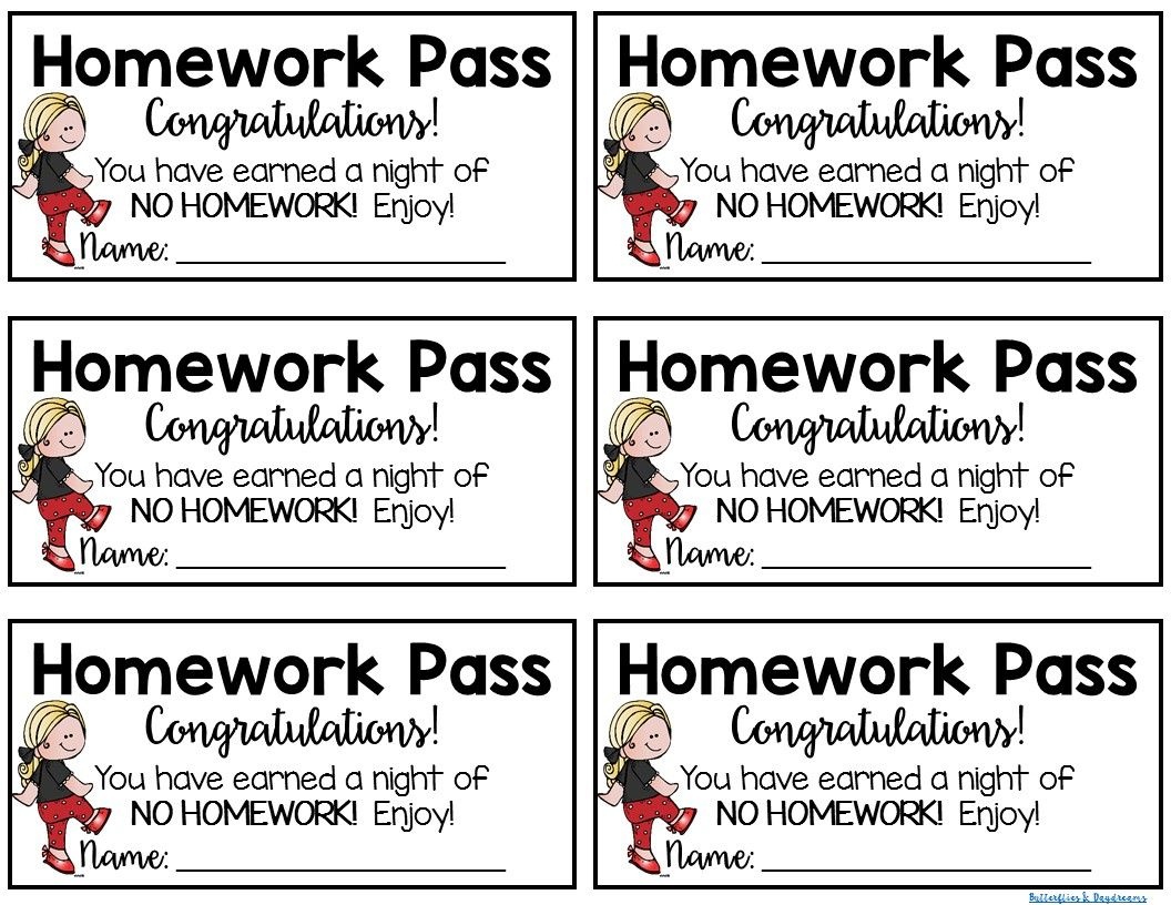 one free homework pass