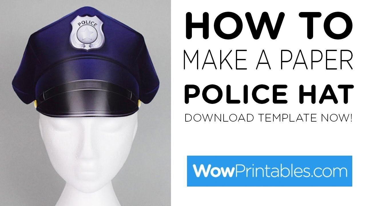 How To Make A Paper Police Hat ( Printable Template ) - Youtube - Free Printable Police Hat