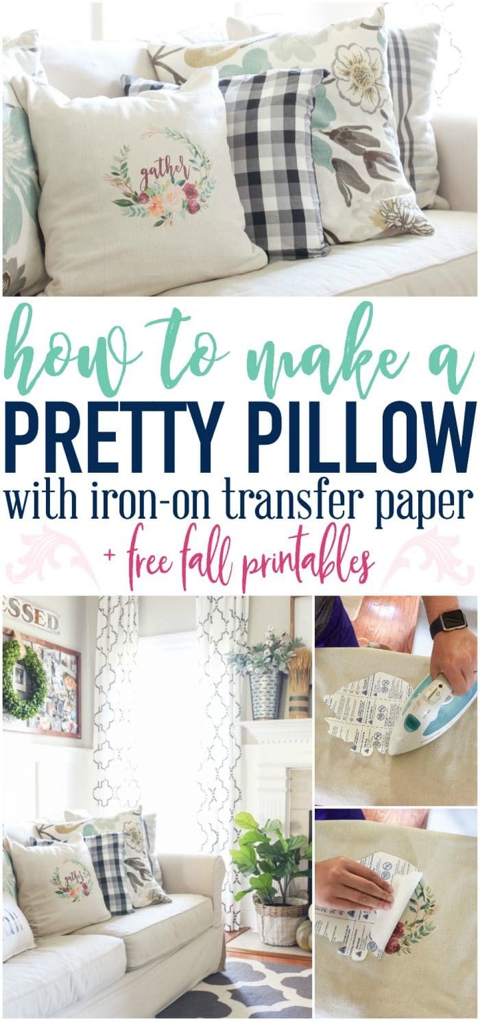 How To Make A Pillow With Iron On Transfer Paper + A Free Fall - Free Printable Christmas Iron On Transfers
