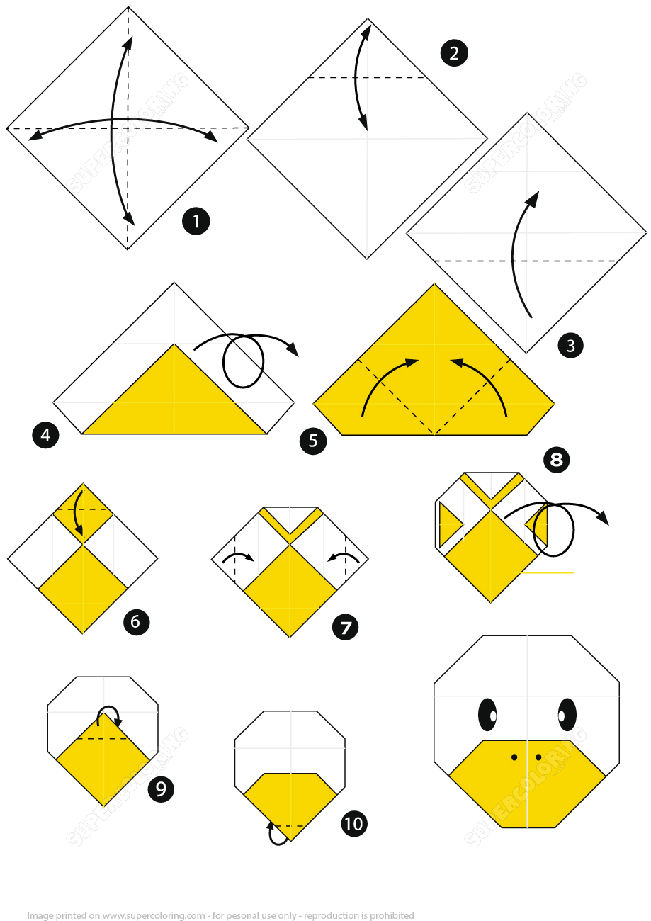 How To Make An Origami Duck Face Stepstep Instructions | Free - Free Easy Origami Instructions Printable
