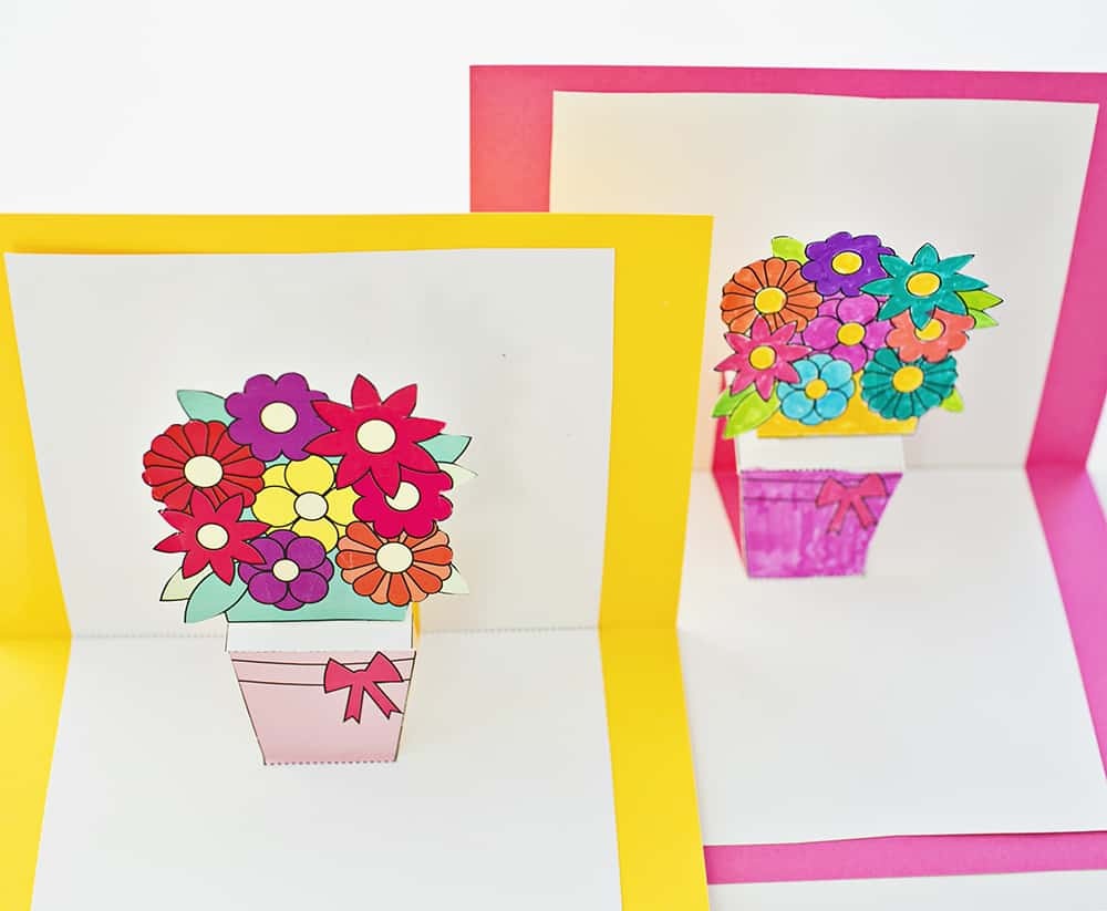 How To Make Pop-Up Flower Cards With Free Printables - Free Printable Pop Up Card Templates