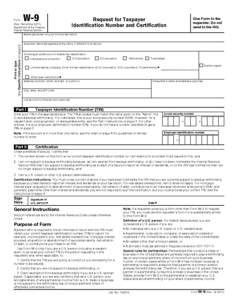 W 9 Form 2024 Printable Pdf