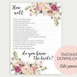 How Well Do You Know The Bride Editable Game Pdf Template | Etsy   How Well Do You Know The Bride Free Printable