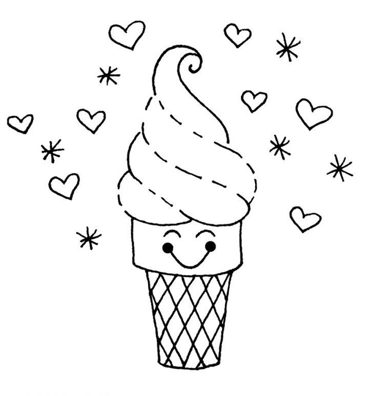 Ice Cream Color Pages Printable Free