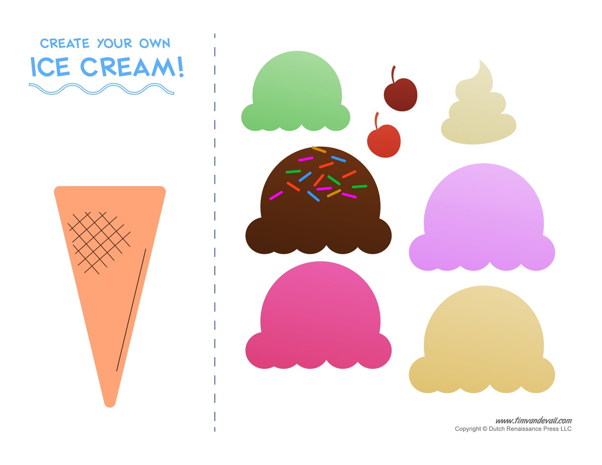 Ice Cream Templates And Coloring Pages For An Ice Cream Party - Ice Cream Cone Template Free Printable
