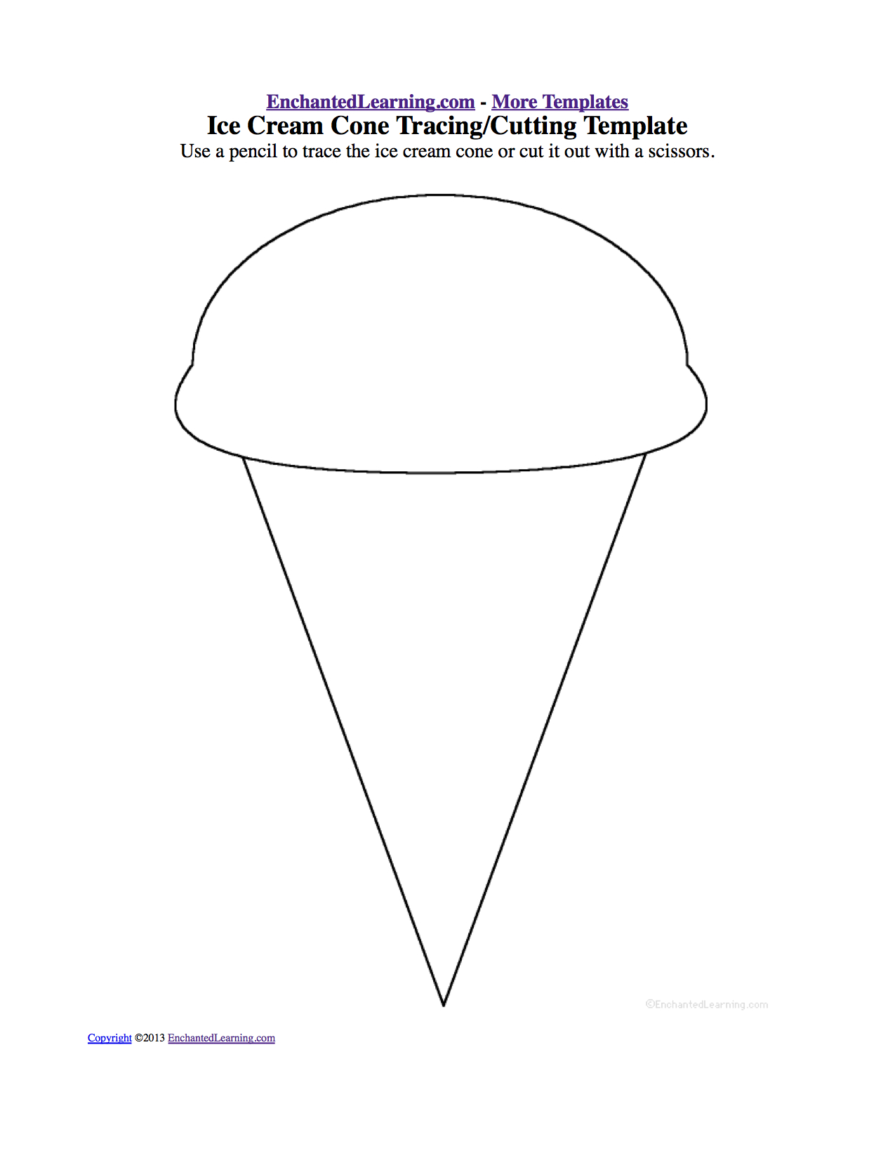 Summer Ice Cream Cone Template