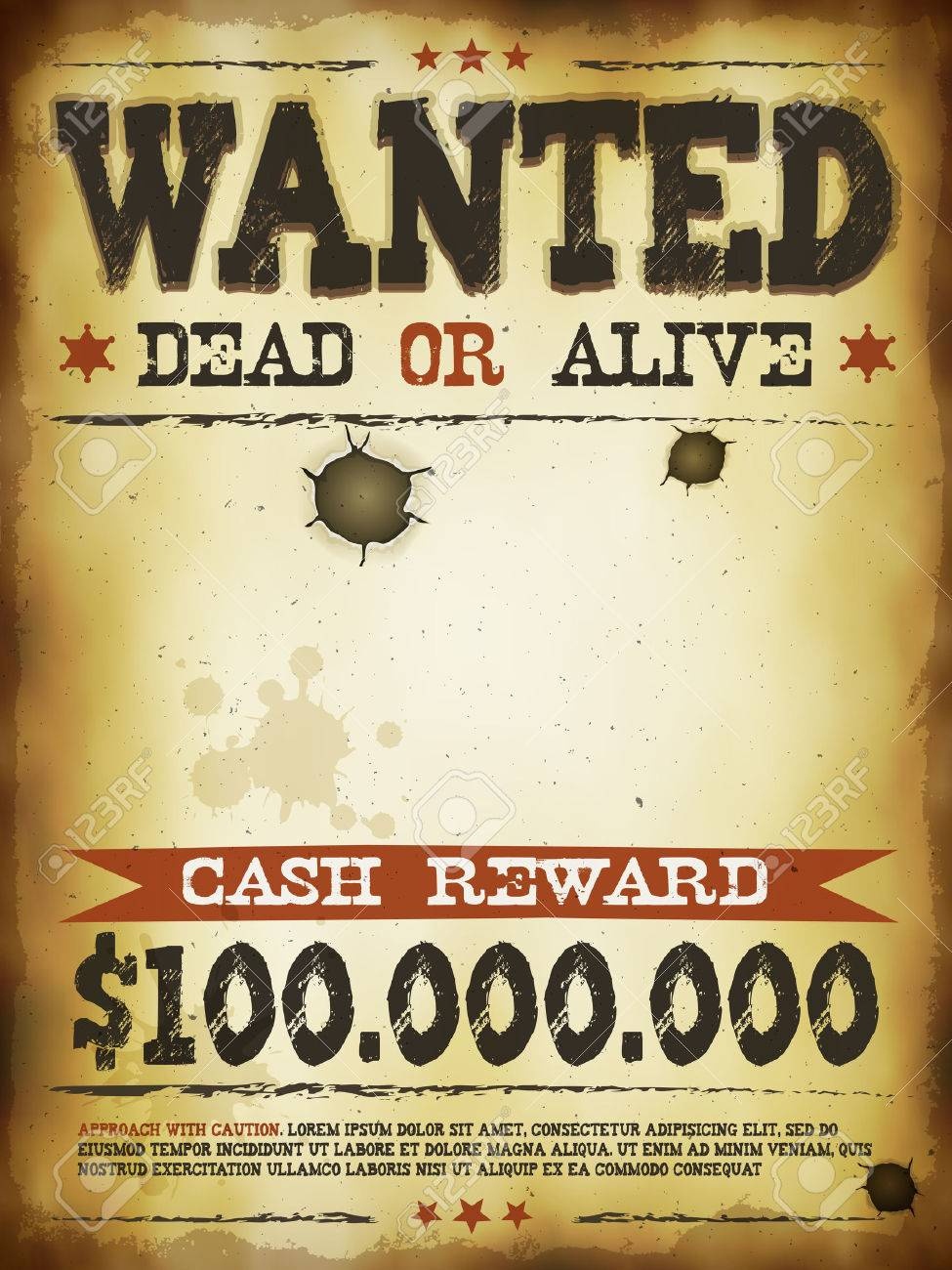 Illustration Of A Vintage Old Wanted Placard Poster Template - Free Printable Wanted Poster Old West