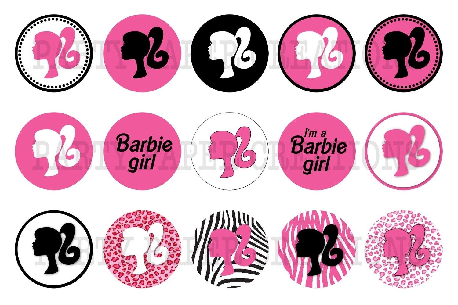 Image Detail For - Barbie Silhouette Clip Art Free | Hawaii - Free Printable Barbie Cupcake Toppers