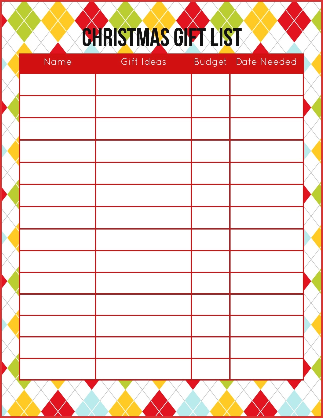 Inspirational Christmas List Maker | Dos Joinery - Free Printable Christmas List Maker