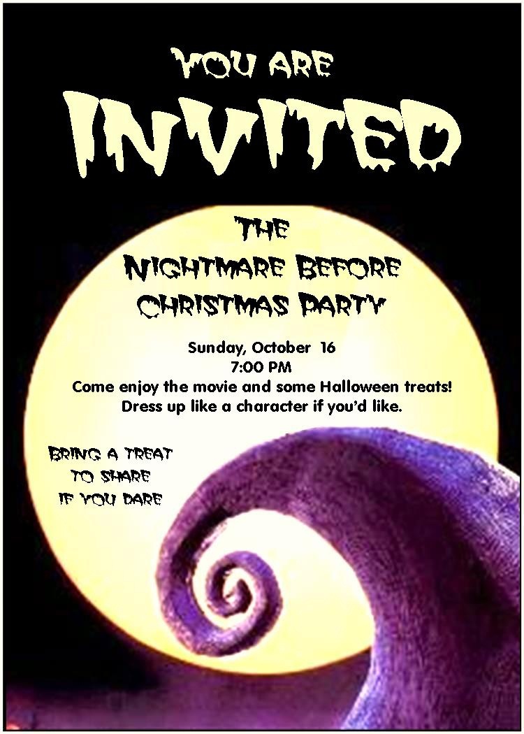 Free Printable Nightmare Before Christmas Birthday Invitations Free 