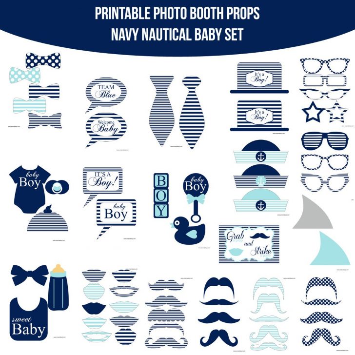 Free Printable Boy Baby Shower Photo Booth Props