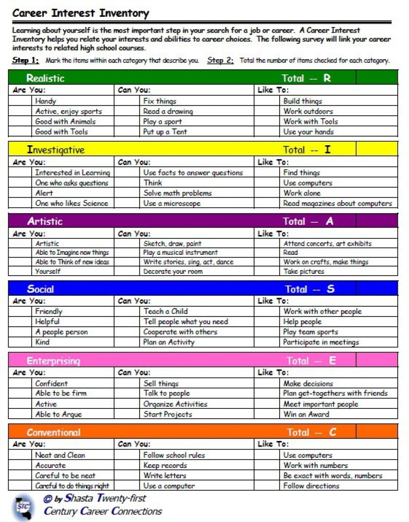 Free Printable Career Interest Inventory For Students Printable Templates   Interest Inventory For Students Printable 92 Images In Collection Printable Career Interest Survey For High School Students Free 