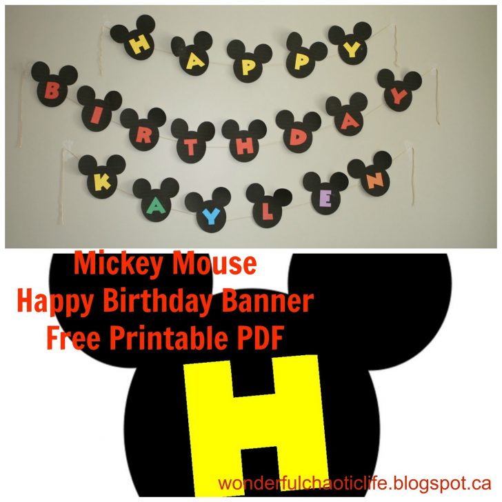 Free Printable Mickey Mouse Birthday Banner