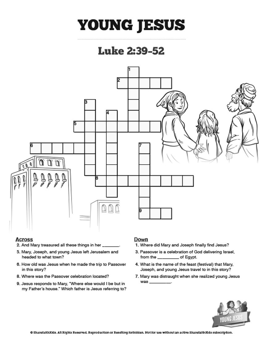 Jesus Crucifixion Sunday School Crossword Puzzles A Printable Free Printable Sunday School 