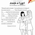 Joseph In Egypt Worksheet And Coloring Page | Sunday School   Free Printable Children's Bible Lessons Worksheets