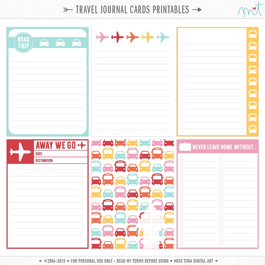 Journal Cards | Misstiina - Free Printable Personal Cards