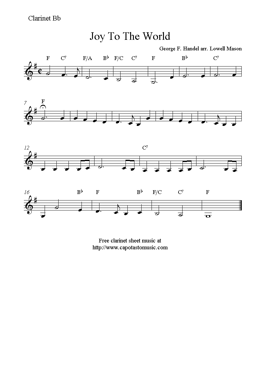 Free Printable Christmas Sheet Music For Clarinet Free Printable