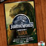Jurassic World Invitation Printable With Free Thank You Card | Etsy   Free Printable Jurassic Park Invitations