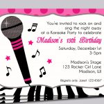 Karaoke Party Invitation Printable   Sing, Microphone, Rock Star   Free Printable Karaoke Party Invitations