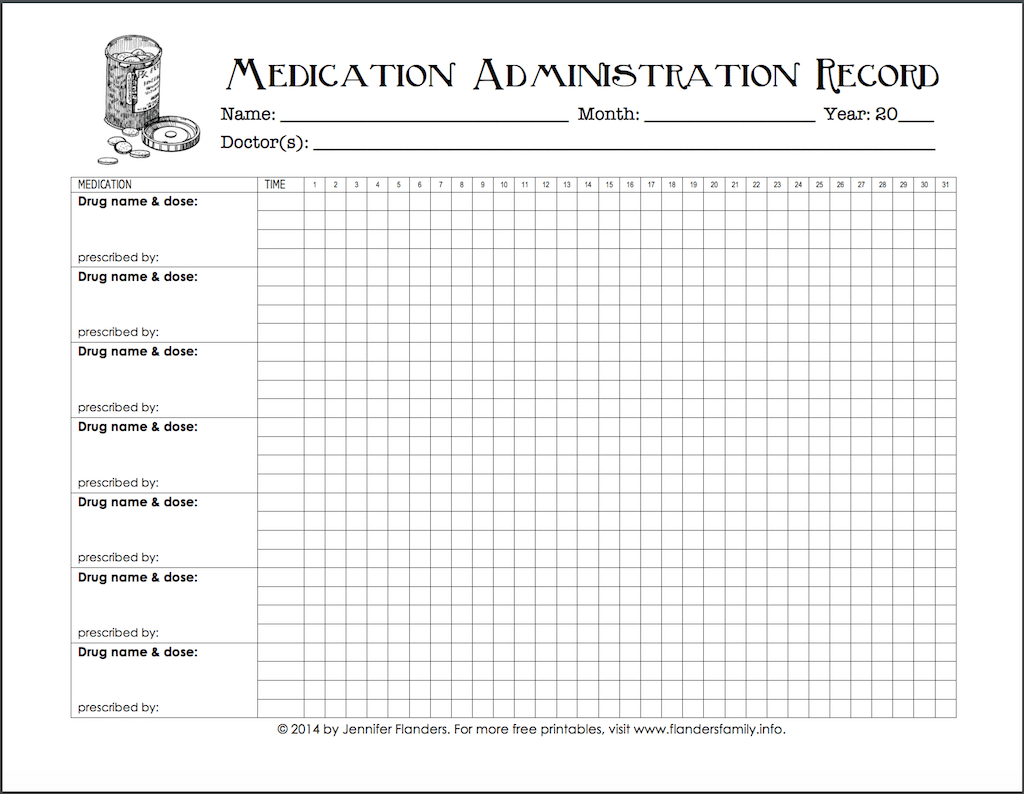 Keeping Track Of Medications {Free Printable Chart} - Flanders - Free Printable Medicine Daily Chart