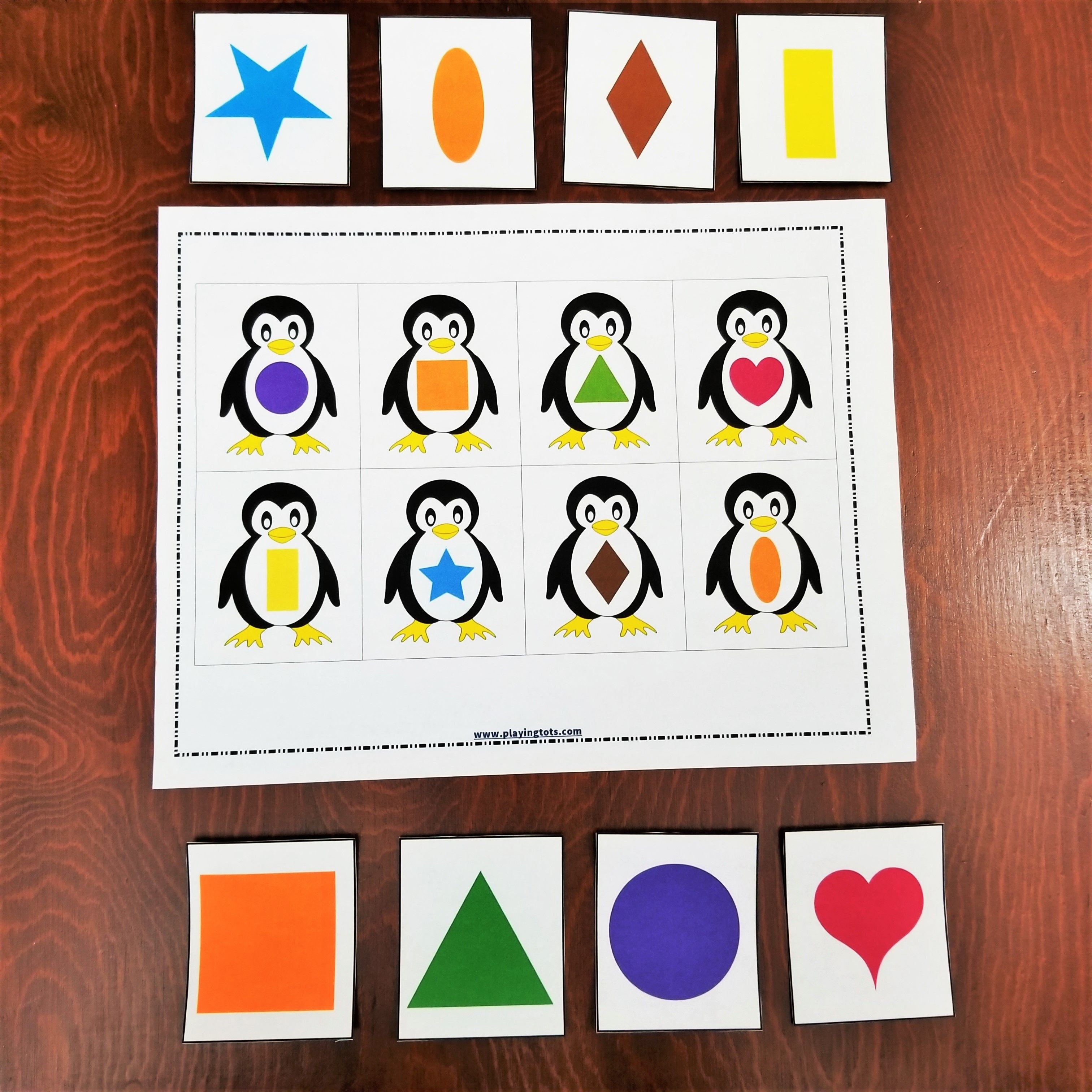 Keywords: Matching,activities,shapes,penguin,animals,toddler,free - Free Printable File Folders For Preschoolers