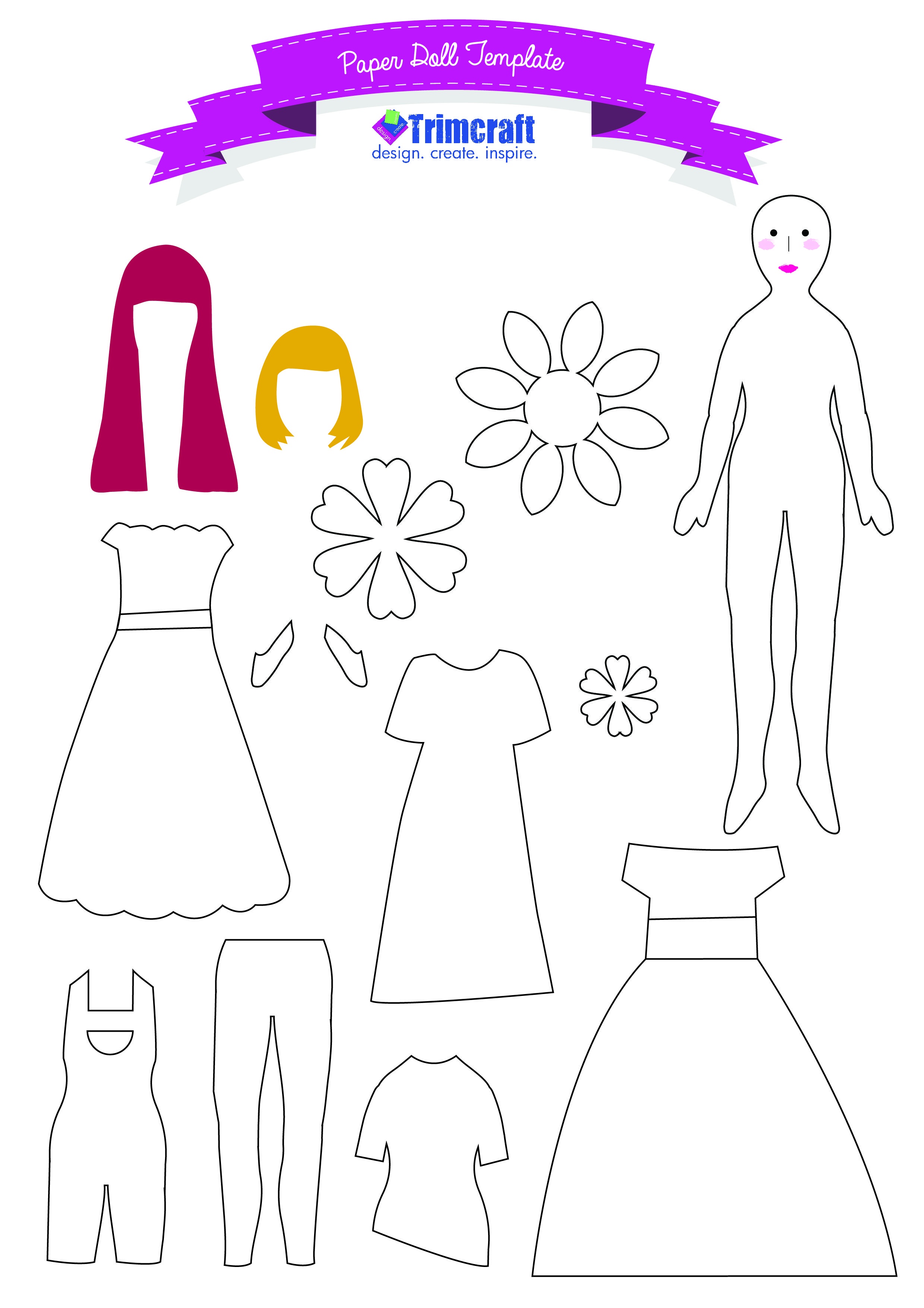 Kids Craft Paper Doll Tutorial With Free Printable Template - Free Printable Paper Dolls