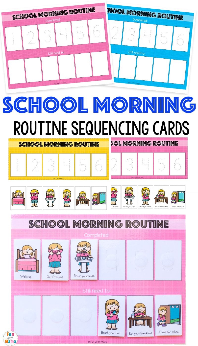 Kids Schedule Morning Routine For School | Organization | Morning - Free Printable Daily Routine Picture Cards