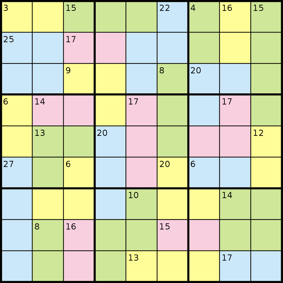 Killer Sudoku - Wikipedia - Killer Sudoku Free Printable