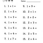 Kindergarten Column Addition Worksheet Printable | Teaching   Free Printable Math Worksheets For Kindergarten