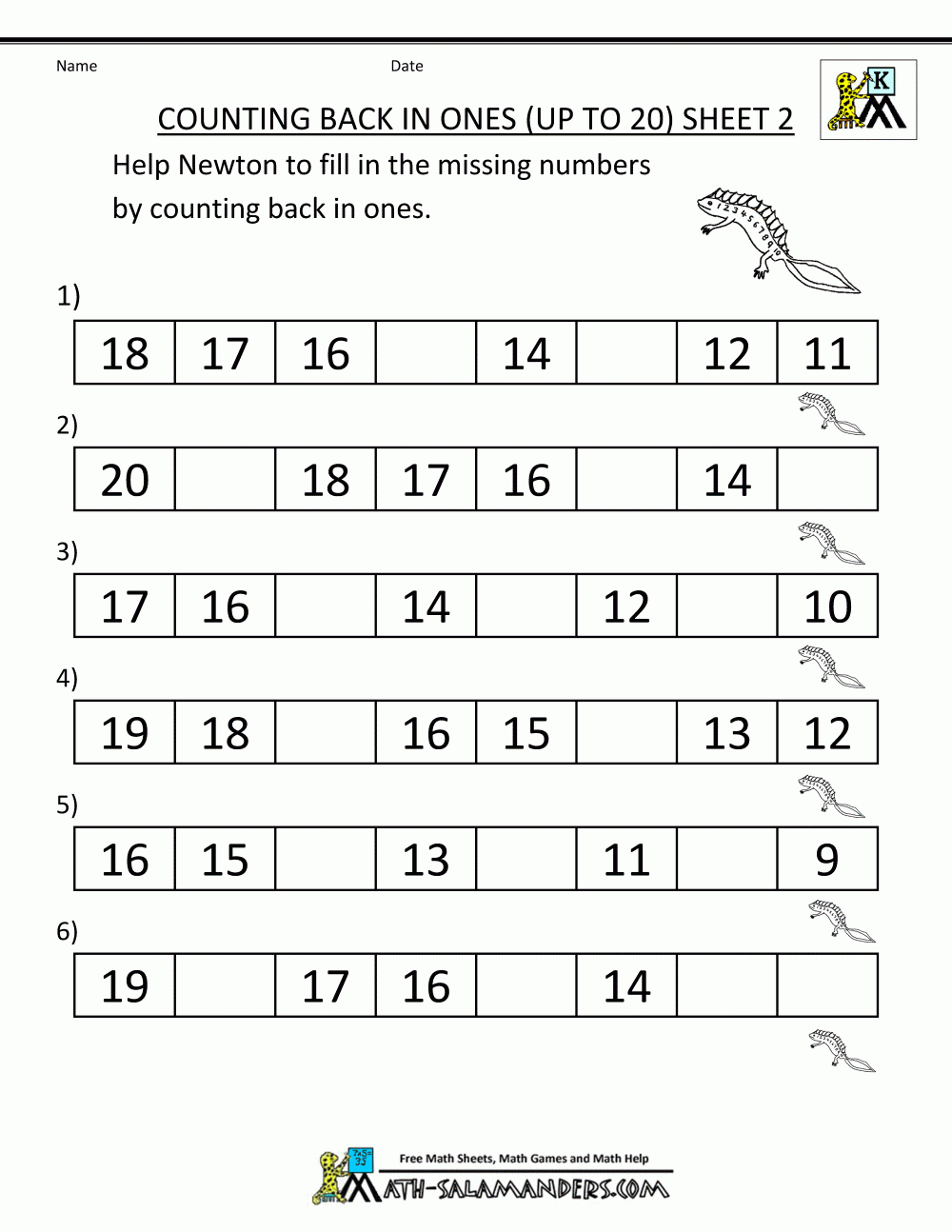Kindergarten Counting Worksheets - Sequencing To 25 - Free Printable Numbers 1 20 Worksheets