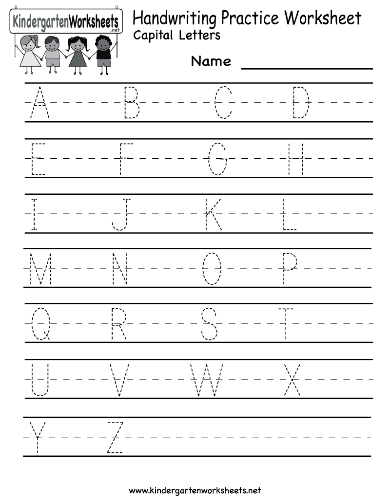 Kindergarten Handwriting Practice Worksheet Printable - Free - Free Printable Cursive Practice