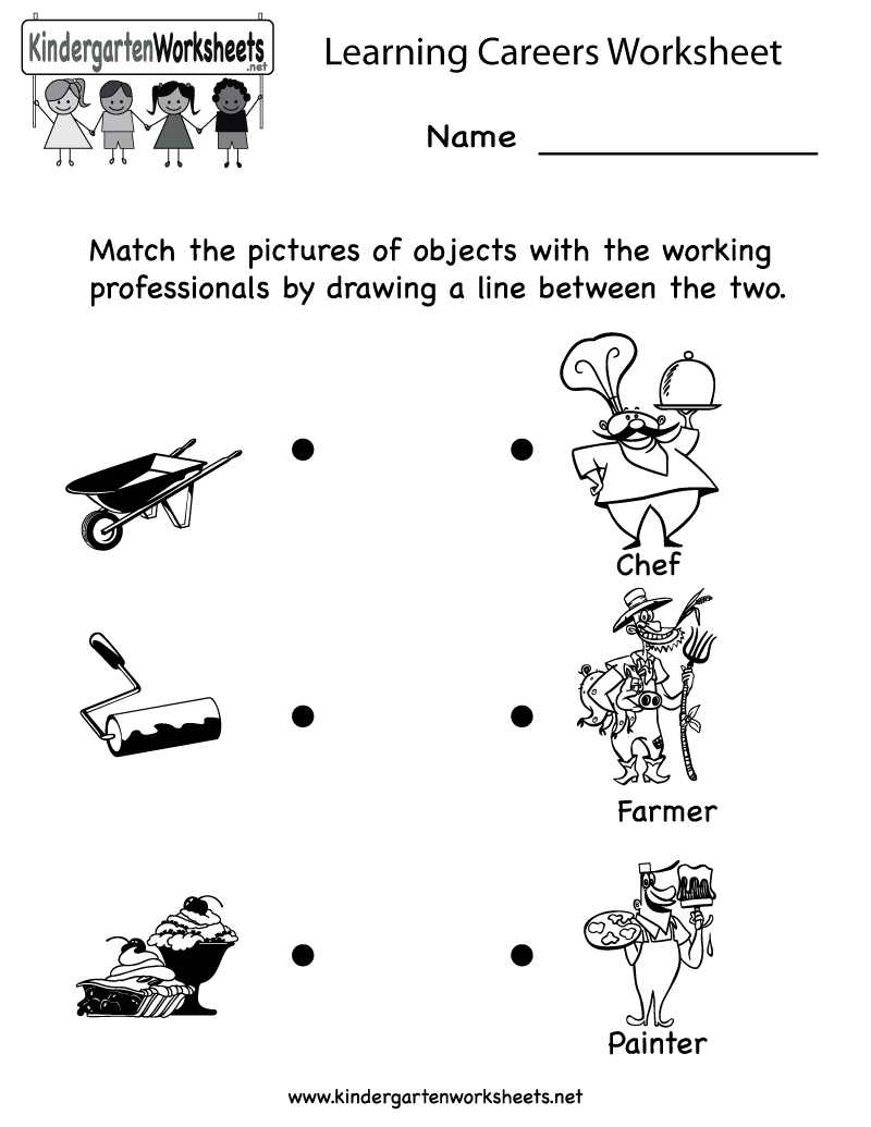 Kindergarten Learning Careers Worksheet Printable | Worksheets - Free Printable Social Studies Worksheets